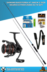 Shimano Bassterra XT 244cm 3-15gr Okuma Ceymar 2500A 8 Örgü Olta Seti