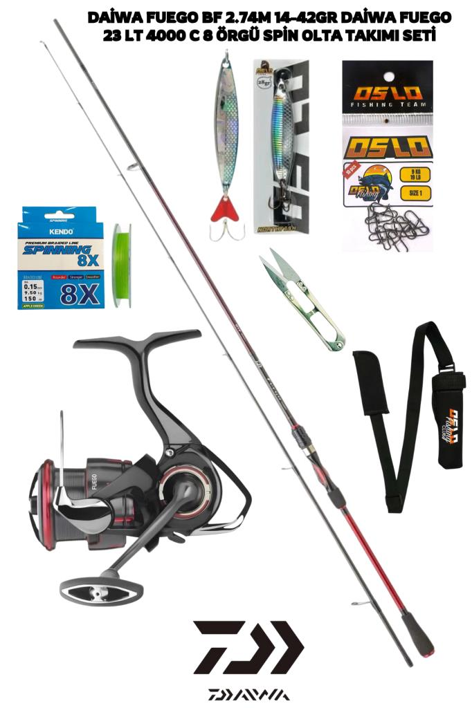 Daiwa Fuego BF 2.74m 14-42gr Daiwa Fuego 23 LT 4000 C 8 Örgü Spin Olta Takımı Seti