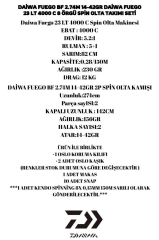 Daiwa Fuego BF 2.74m 14-42gr Daiwa Fuego 23 LT 4000 C 8 Örgü Spin Olta Takımı Seti