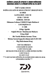 Daiwa Legalis Seabass 270cm 7-28gr Shimano Sedona 3000FJ 8 örgü Spin Olta Seti