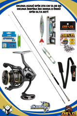 Okuma Azaki Spin 274 cm 12-35gr Okuma İnspira ISX-3000A 8 Örgü Spin Olta Seti
