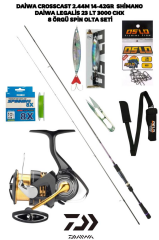 Daiwa Crosscast 244cm 14-42gr Daiwa legalis 3000CXH 8 Örgü Spin Olta Takımı