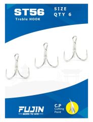 Fujin ST56 Üçlü Maket Balık İğnesi Nickel Ülü Kanca