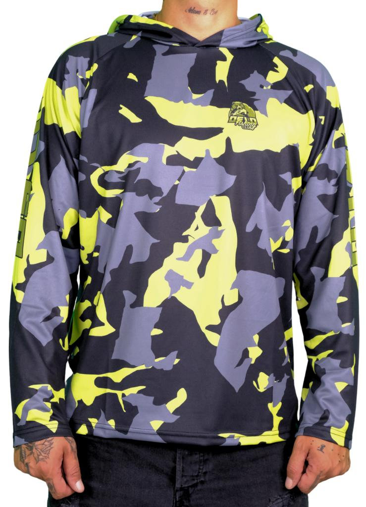 Oslo Performans Balıkçı T-Shirt Kapüşonlu Yellow Camo