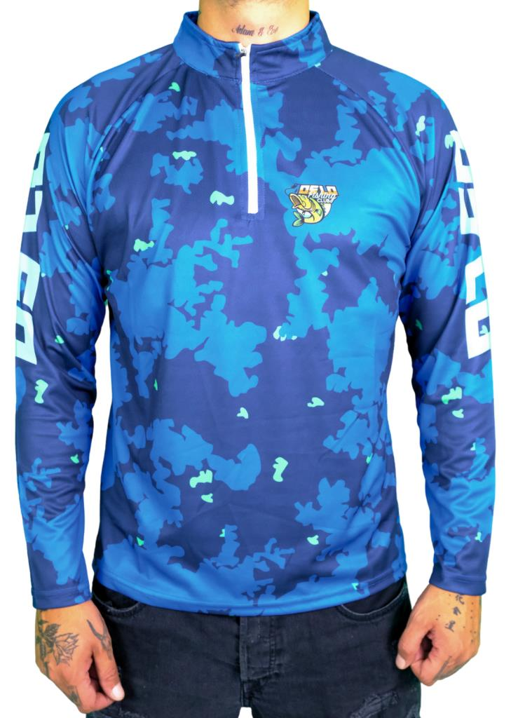 Oslo Performans Balıkçı T-Shirt Blue Camo