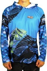 Oslo Performans Balıkçı T-Shirt Kapüşonlu Fish Scale