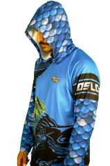 Oslo Performans Balıkçı T-Shirt Kapüşonlu Fish Scale