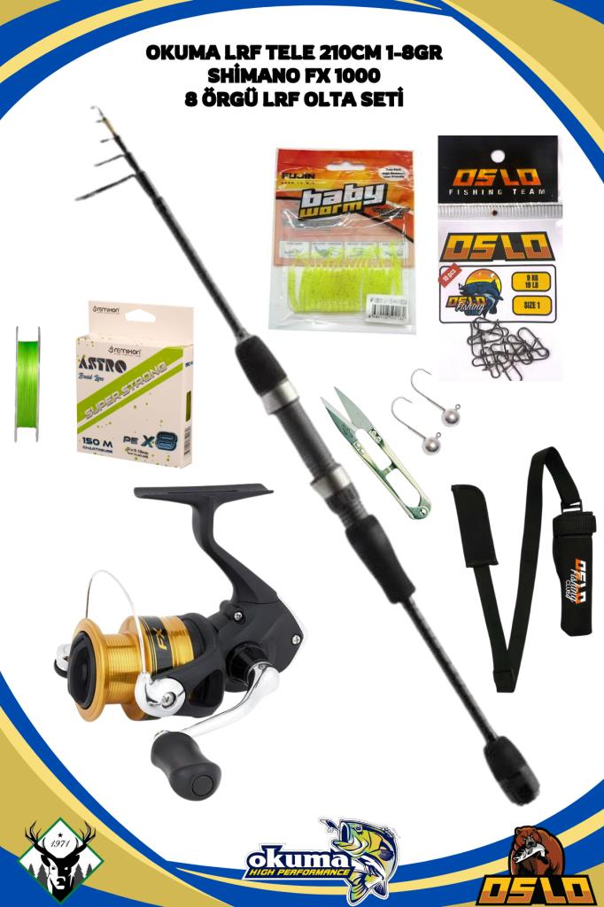 Okuma LRF Tele 213cm 1-8gr Shimano FX 1000 LRF Olta Seti