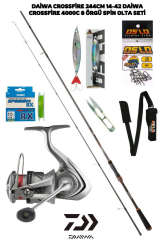 Daiwa Crossfire 244cm 14-42gr Daiwa Crossfire 4000C 8 Örgü Spin Olta Seti