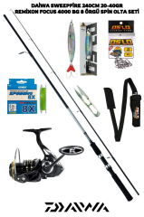 Daiwa Sweepfire 240cm 20-40gr Remixon Focus BG 4000 8 Örgü Spin Olta Seti