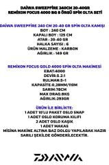 Daiwa Sweepfire 240cm 20-40gr Remixon Focus BG 4000 8 Örgü Spin Olta Seti