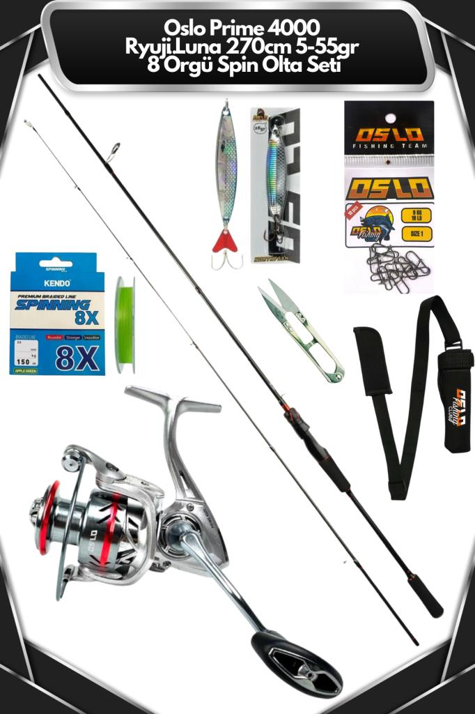 Oslo Prime 4000 Ryuji Luna 270cm 4-35gr 8 Örgü Spin Olta Seti