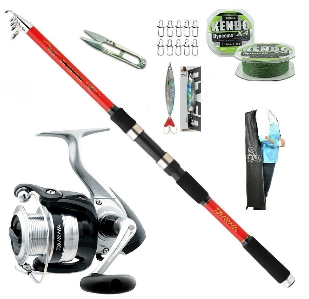 Daiwa Sweepfire 300cm 20-60 gr Daiwa StrikeForce 4000 Tele Spin Olta Takımı Seti