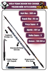 OSLO TEAM 360cm 100-200 gr Teleskopik Olta Kamışı
