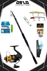 Shimano FX 4000 Oslo Master Telespin 240cm 7-35gr 8 Örgü Spin Olta Seti