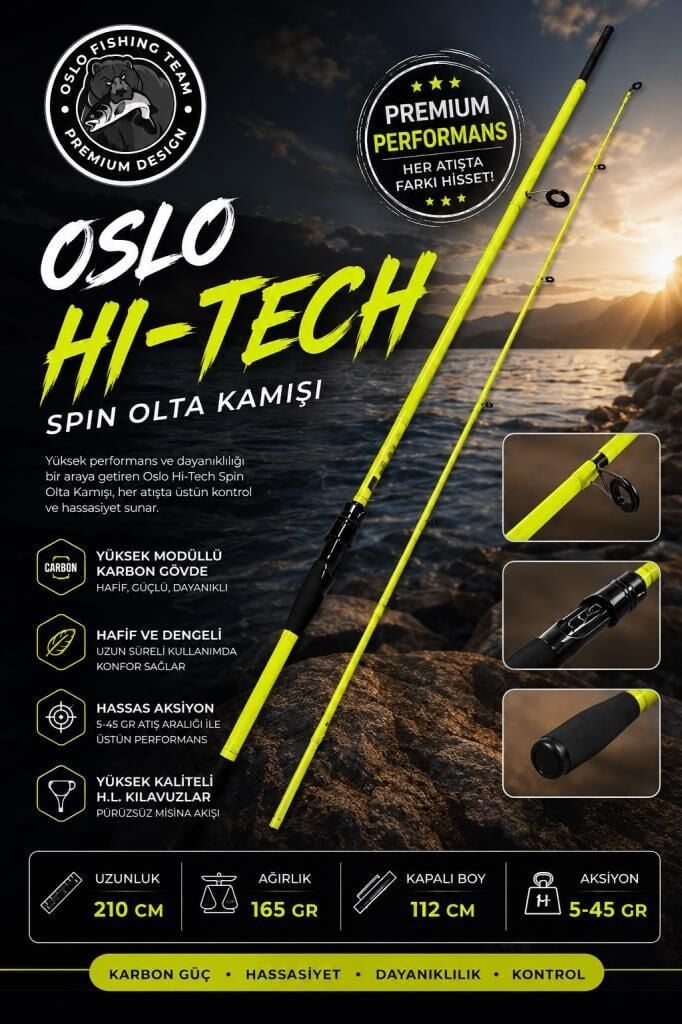 Oslo HighTech 210cm 5-45gr Spin Olta Kamışı