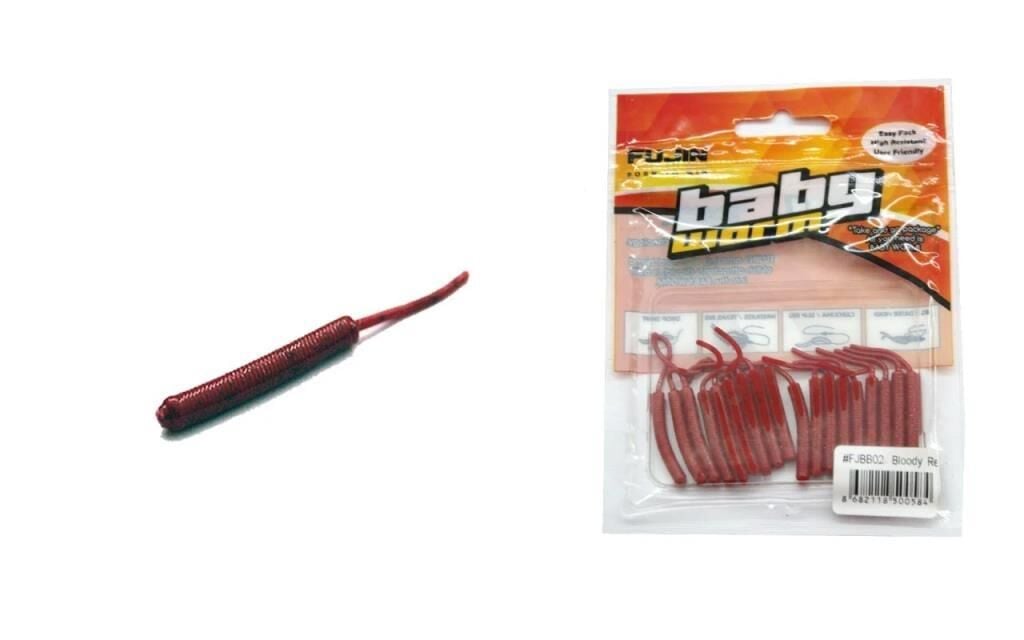 Fujin Baby Worm 5.2 cm Floating LRF Silikonu - Bloody Red