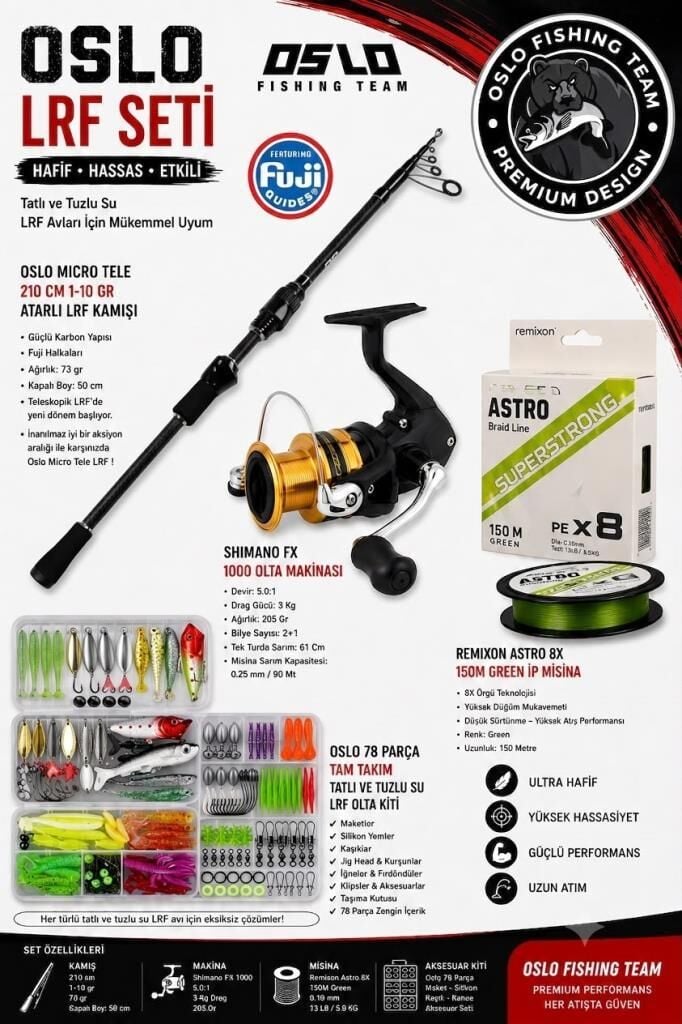 Oslo Micro Tele 210cm 1-10gr Shimano Fx 1000 Full Lrf Olta Seti