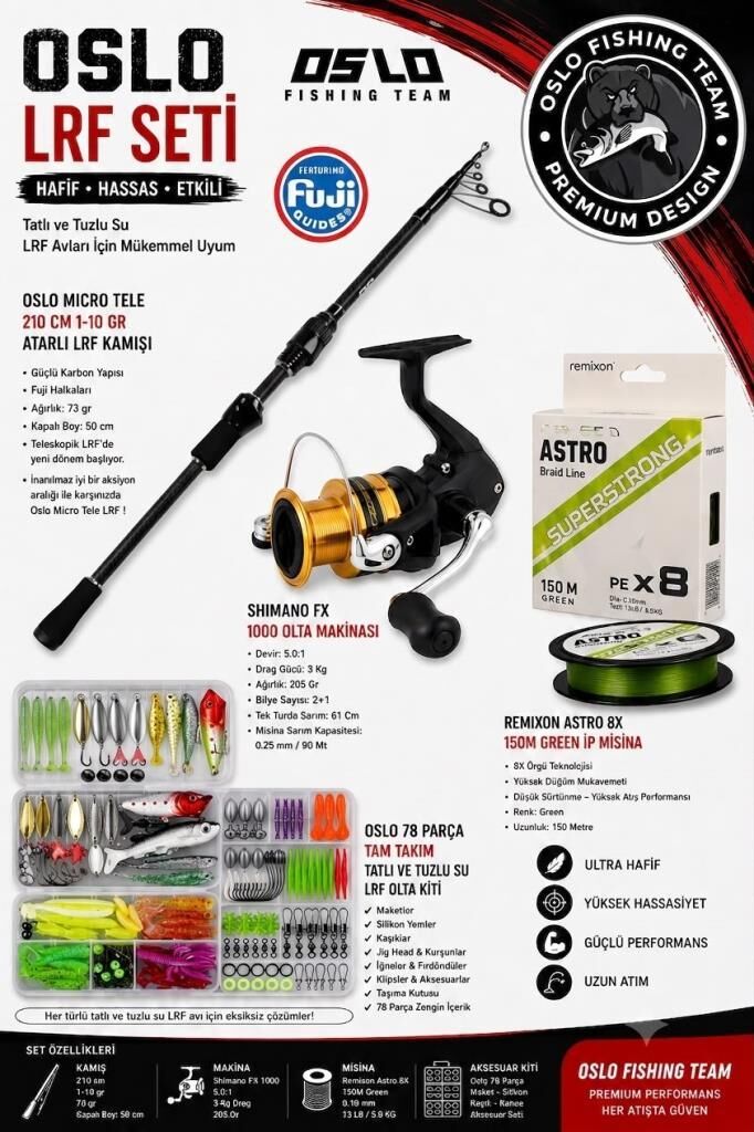Oslo Micro Tele 210cm 1-10gr Shimano Fx 1000 Full Lrf Olta Seti