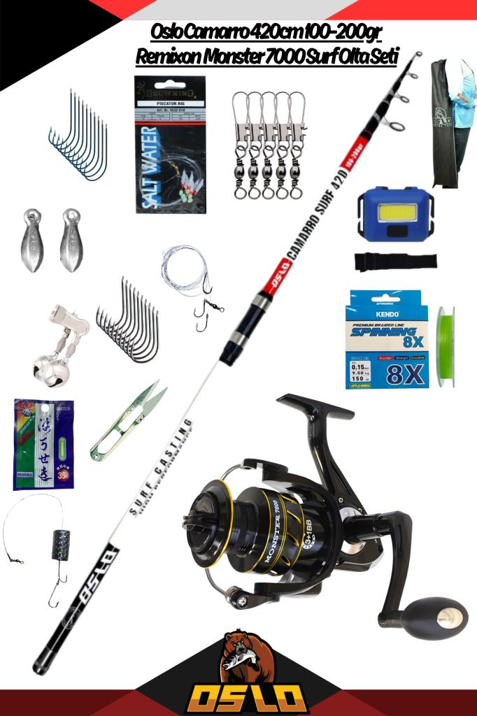 Oslo Camarro 420cm 100-200gr Remixon Monster 7000 Surf Olta Seti