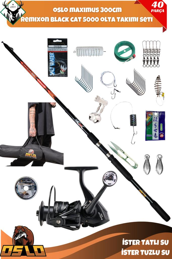 Oslo Maxımus 300cm 250gr Remixon Black Cat 5000 Olta Takımı Seti