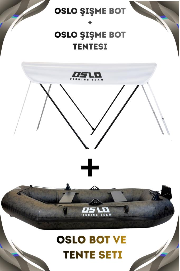 Oslo Fishing Team Kamuflaj 0.90mm Şişme Bot Ve Tente Seti
