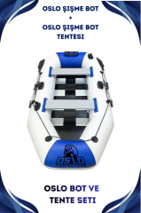 Oslo Fishing Team Mavi Beyaz Şişme Bot Ve Tente Seti