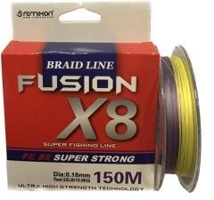 Remixon New Fusion 150m 8 Kat Örgü İp Misina Multicolor 0.18 MM